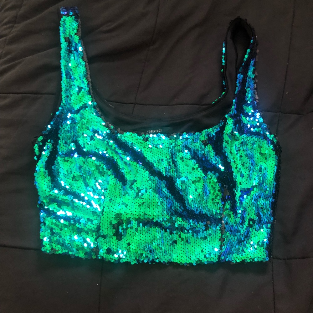 Sequin crop top